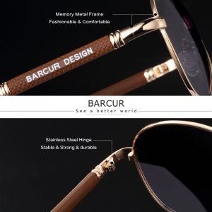 BARCUR High Quality TR90 Sunglasses Polarized Men’s Sun glasses Women Pilot UV400 Mirror Oculos de sol